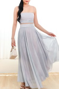 RESTOCKS | Phaedra Printed Co-ord Skirt in Light Blue ( Regular Length )