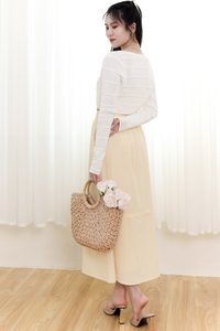 DEFECT | Tenna Tie Textured Cardigan in Cream White in XS DEFECT | Tenna Tie Textured Cardigan in Cream White in XS