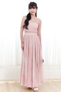 RESTOCKS | Phaedra Printed Co-ord Skirt in Blush Pink ( Regular Length )