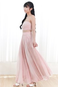 RESTOCKS | Phaedra Printed Co-ord Skirt in Blush Pink ( Regular Length )