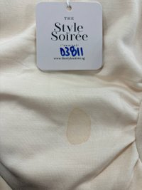 DEFECT | Rianne Ruched Midi Dress in Cream in L DEFECT | Rianne Ruched Midi Dress in Cream in L