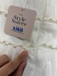 DEFECT | Perdi Pearl Pleated Jumpsuit in White in XS DEFECT | Perdi Pearl Pleated Jumpsuit in White in XS