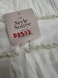 DEFECT | Perdi Pearl Pleated Jumpsuit in White in XS