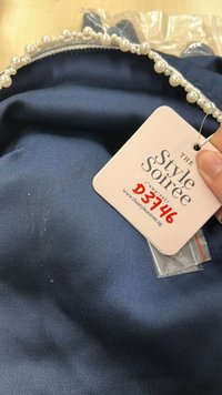 DEFECT | Parisie Pearl Satin Top in Navy in M