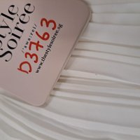 DEFECT | Perdi Pearl Pleated Jumpsuit in White in L