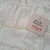 DEFECT | Perdi Pearl Pleated Jumpsuit in White in M DEFECT | Perdi Pearl Pleated Jumpsuit in White in M