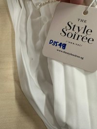 DEFECT | Perdi Pearl Pleated Jumpsuit in White in M