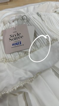 DEFECT | Perdi Pearl Pleated Jumpsuit in White in XS