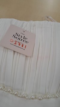 DEFECT | Perdi Pearl Pleated Jumpsuit in White in M