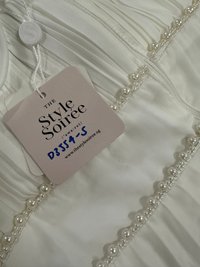 DEFECT | Perdi Pearl Pleated Jumpsuit in White in S/M