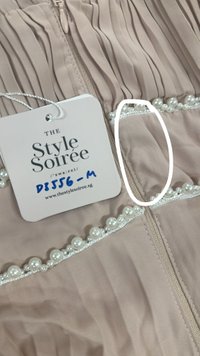 DEFECT | Perdi Pearl Pleated Jumpsuit in Light Pink in M