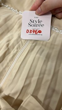 DEFECT | Perdi Pearl Pleated Jumpsuit in Light Yellow in L