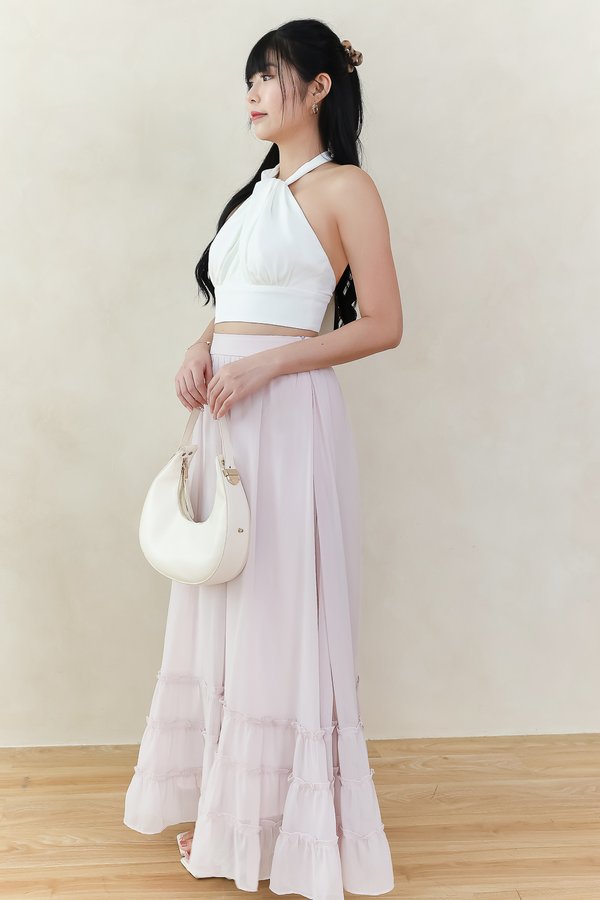 DEFECT | Ceda Chiffon Midaxi Skirt in Soft Lilac Pink in L