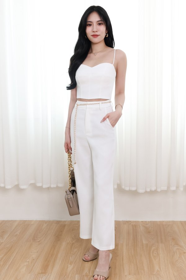Chancie Co-ord Belted Pants in White