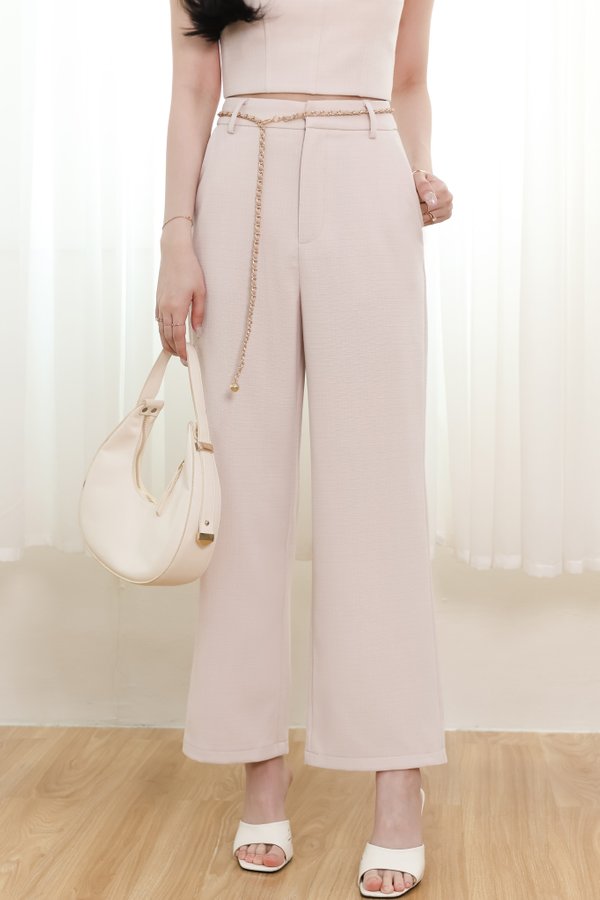 Chancie Co-ord Belted Pants in Blush