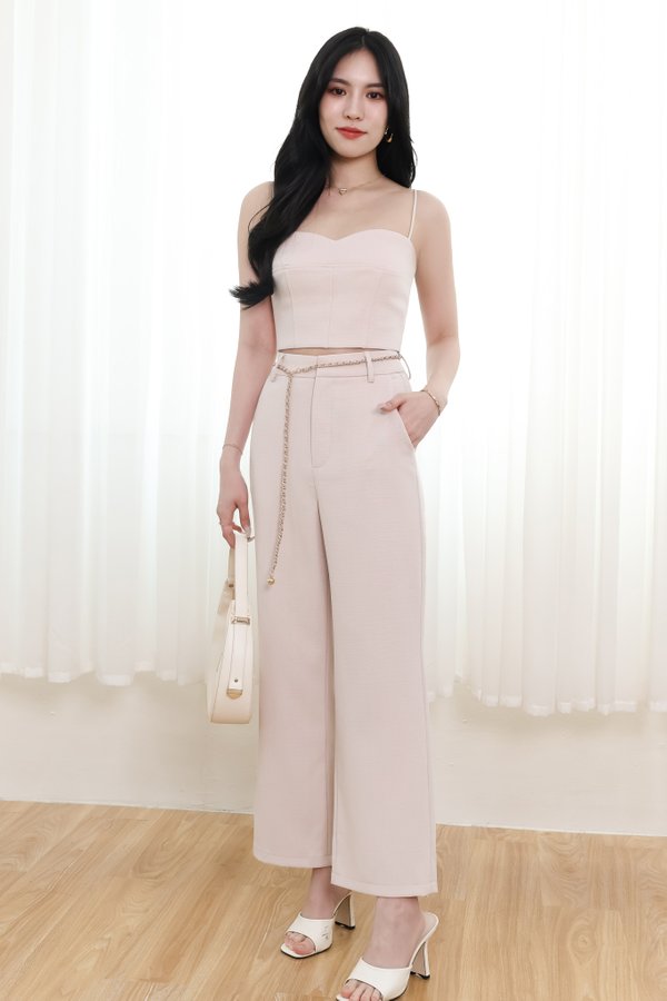 Chancie Co-ord Belted Pants in Blush