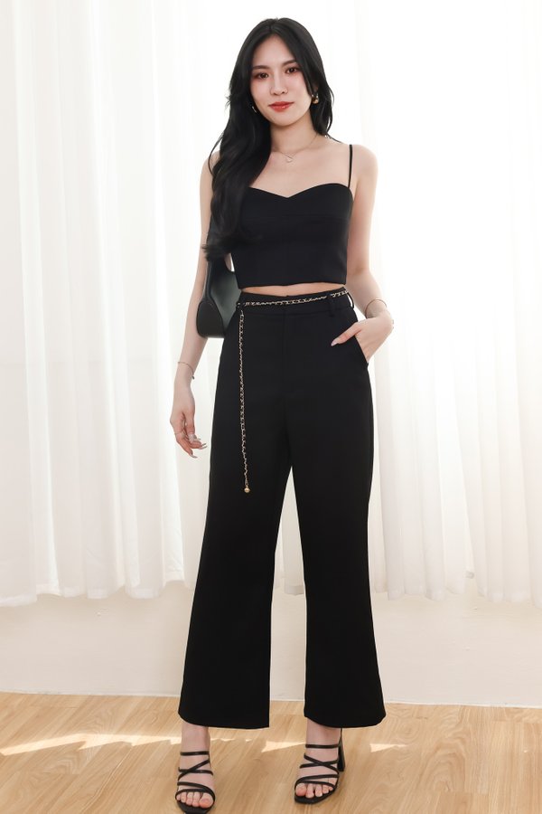 Chancie Co-ord Belted Pants in Black