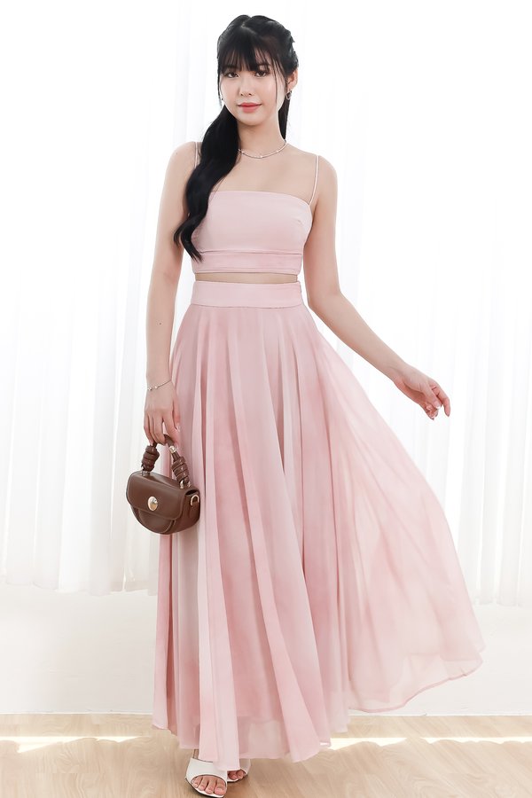 DEFECT | Phaedra Printed Co-ord Skirt in Blush Pink ( Regular Length ) in M