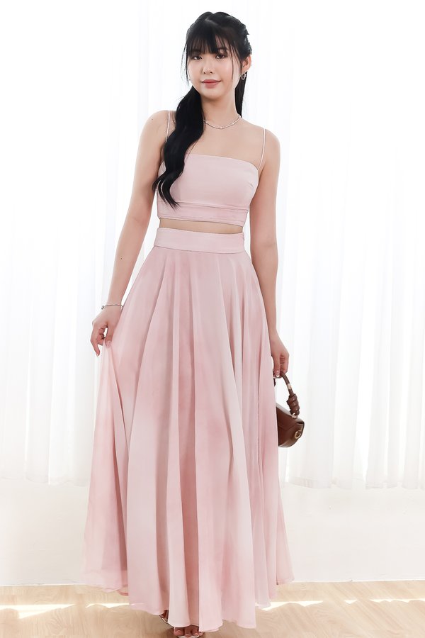 RESTOCKS | Phaedra Printed Co-ord Skirt in Blush Pink ( Regular Length )