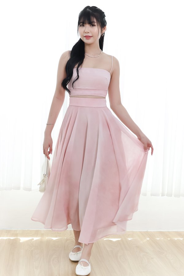 Phaedra Printed Co-ord Skirt in Blush Pink ( Petite Length )
