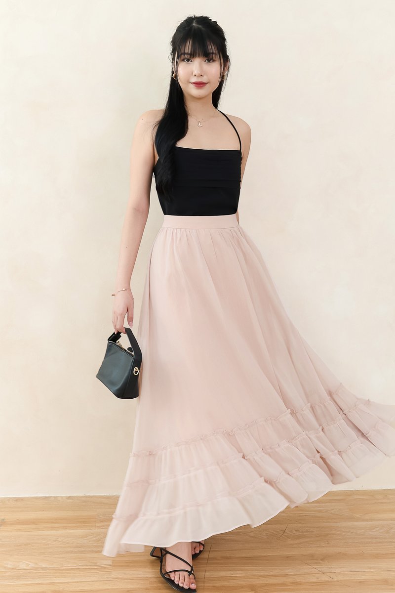 Ceda Chiffon Midaxi Skirt in Blush Pink Ceda Chiffon Midaxi Skirt in Blush Pink