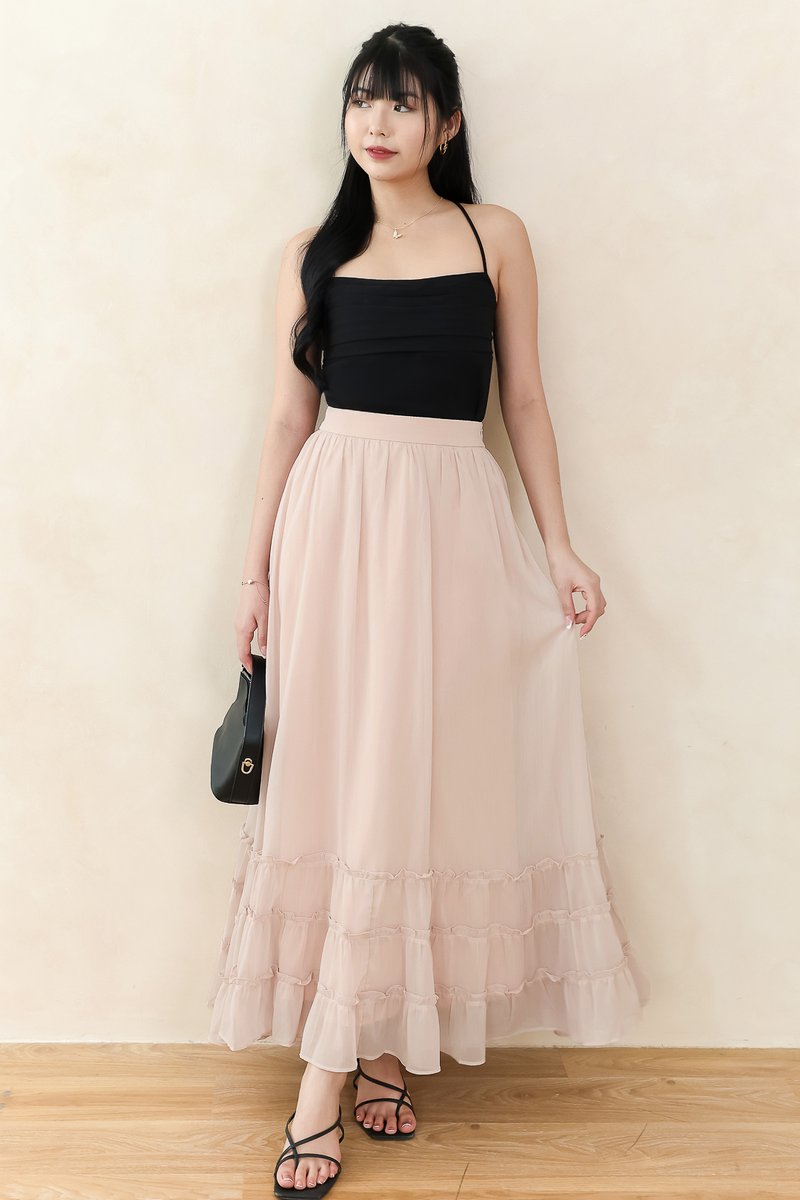 Ceda Chiffon Midaxi Skirt in Blush Pink Ceda Chiffon Midaxi Skirt in Blush Pink