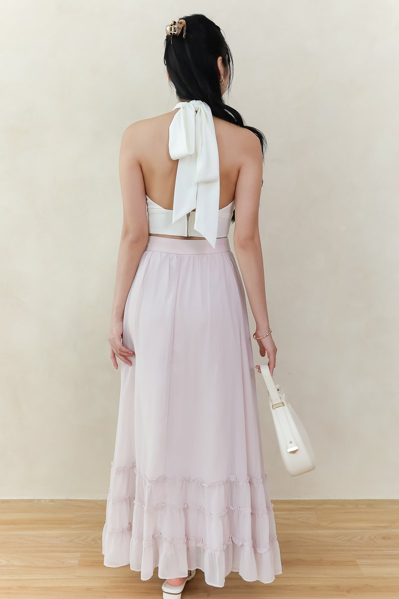 Ceda Chiffon Midaxi Skirt in Soft Lilac Pink