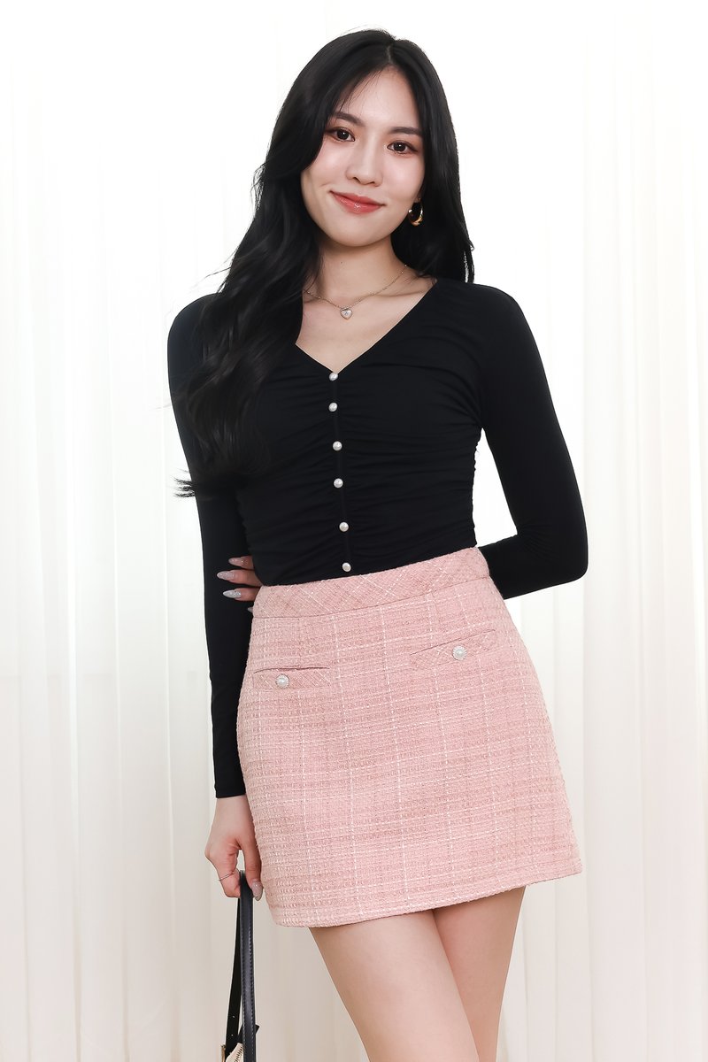 Teira Tweed Skorts in Rose Pink Teira Tweed Skorts in Rose Pink