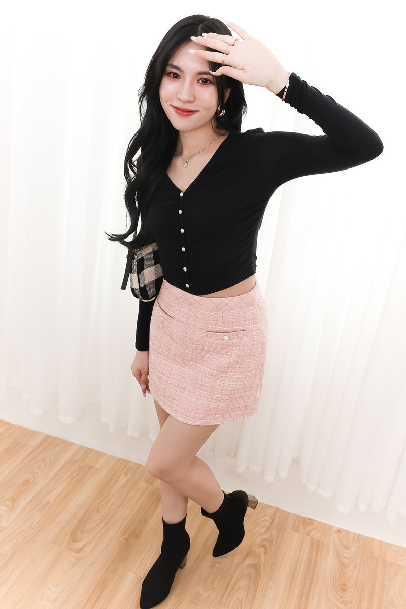Teira Tweed Skorts in Rose Pink Teira Tweed Skorts in Rose Pink