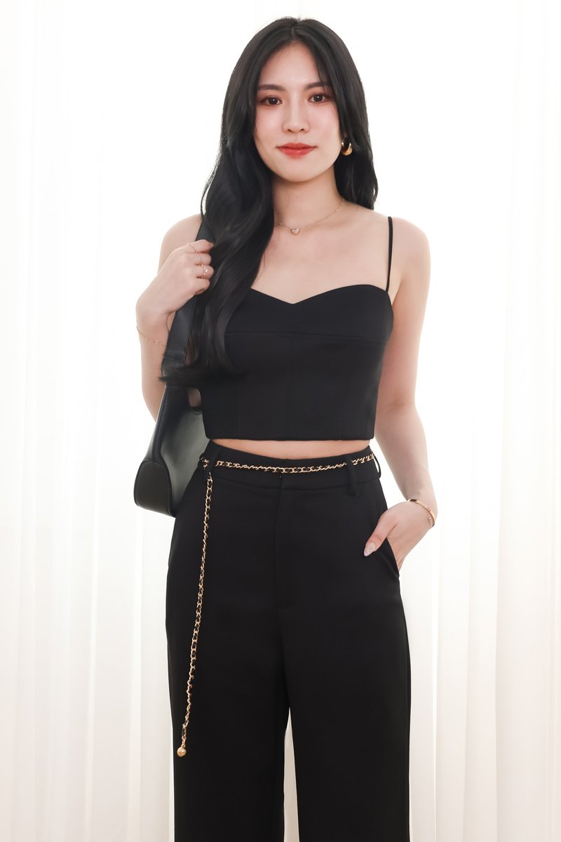 Chancie Co-ord Padded Top in Black