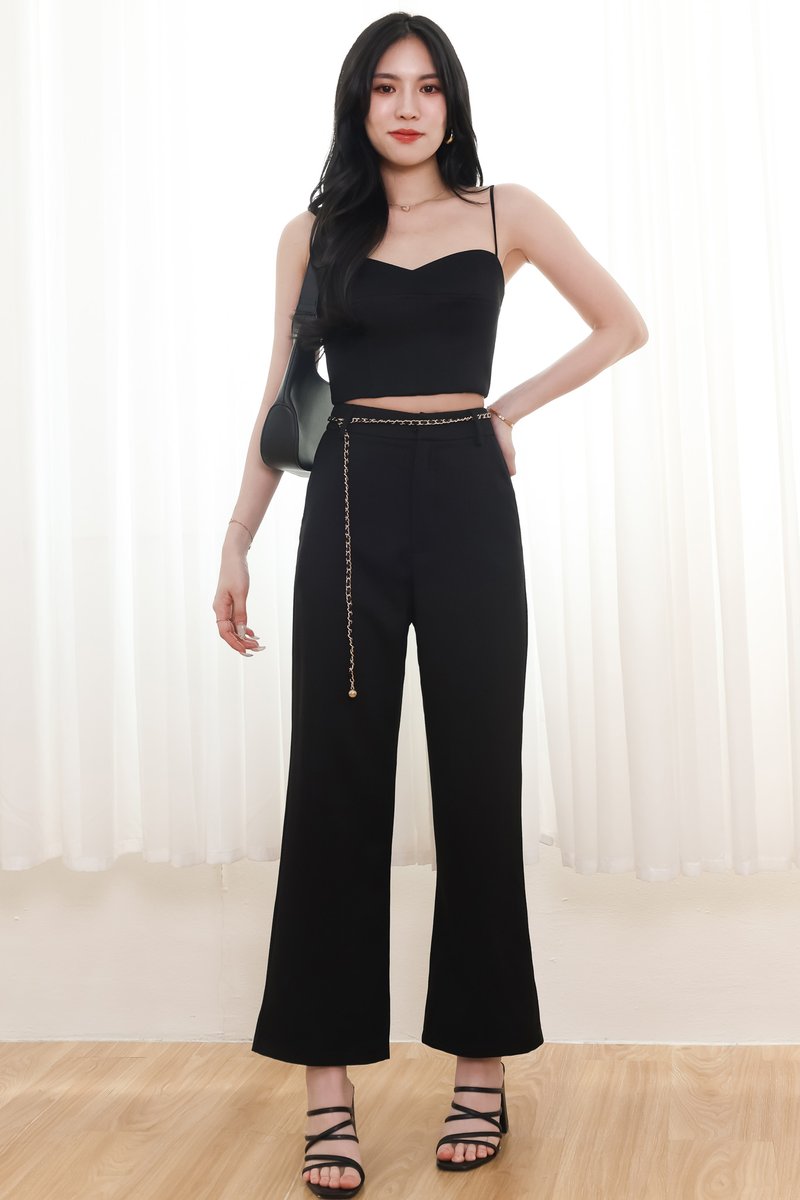 Chancie Co-ord Padded Top in Black