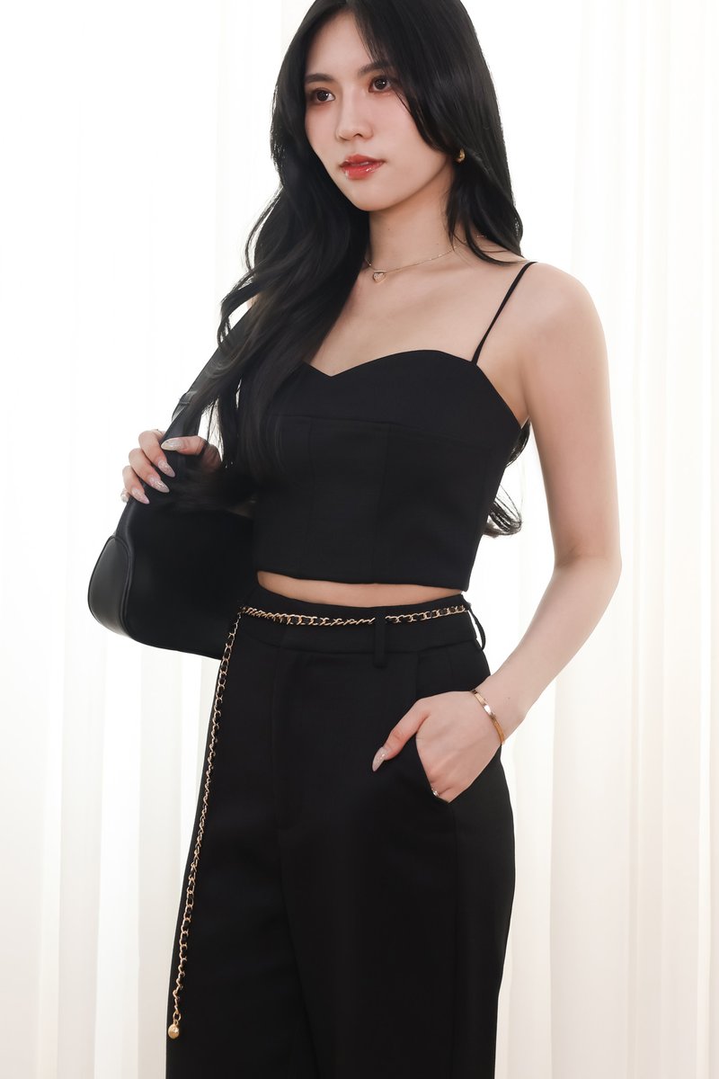 Chancie Co-ord Padded Top in Black