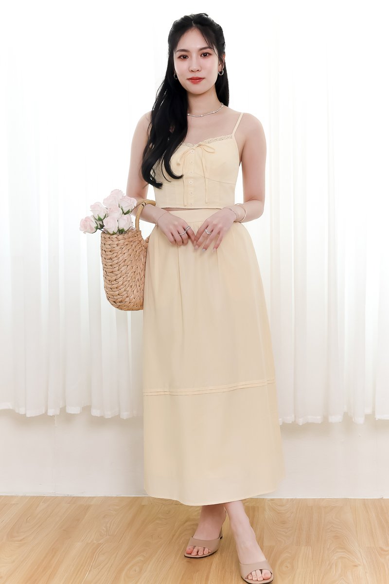 Cayla Co-ord Top in Light Yellow