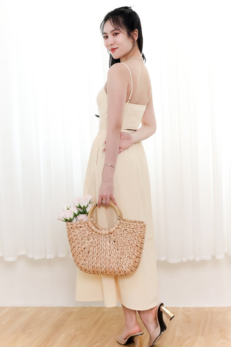 Cayla Co-ord Skirt Midi in Light Yellow