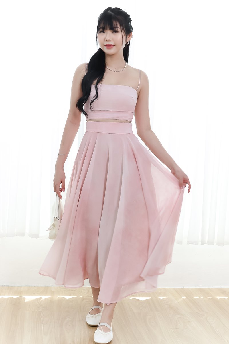 DEFECT | Phaedra Printed Co-ord Skirt in Blush Pink ( Petite Length ) in XS