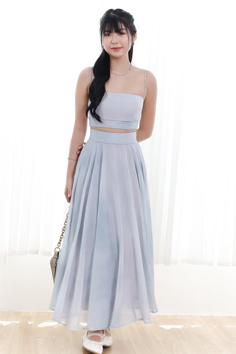 RESTOCKS | Phaedra Printed Co-ord Top in Light Blue RESTOCKS | Phaedra Printed Co-ord Top in Light Blue