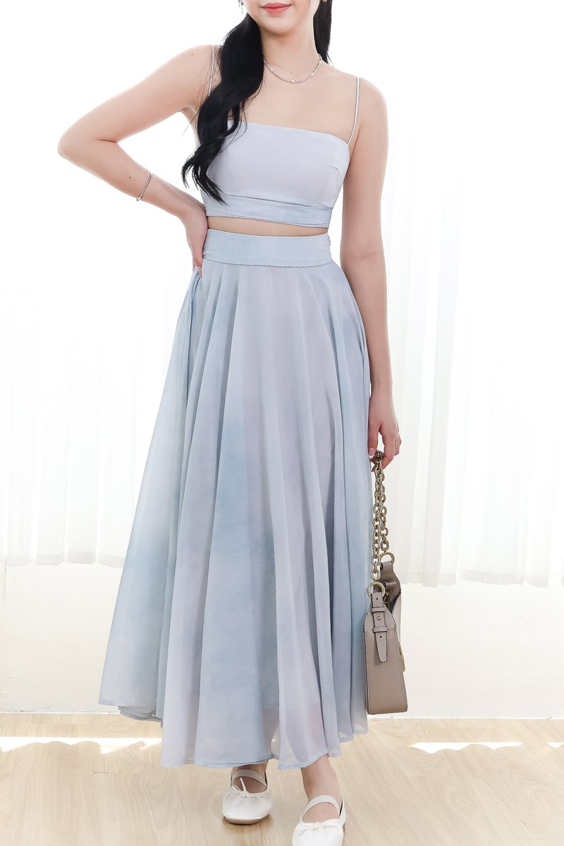 RESTOCKS | Phaedra Printed Co-ord Top in Light Blue RESTOCKS | Phaedra Printed Co-ord Top in Light Blue