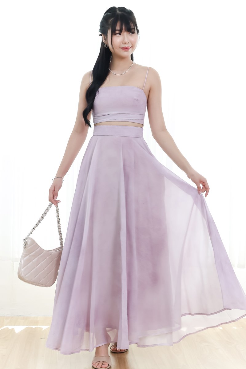 RESTOCKS | Phaedra Printed Co-ord Skirt in Soft Lilac ( Regular Length )