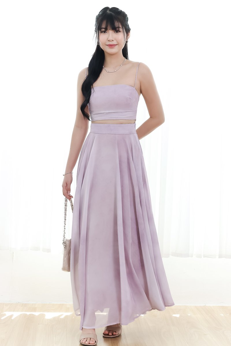 RESTOCKS | Phaedra Printed Co-ord Skirt in Soft Lilac ( Regular Length )