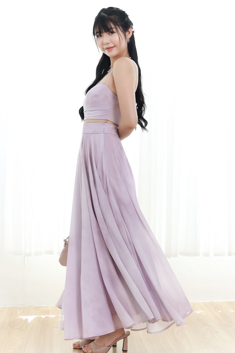 RESTOCKS | Phaedra Printed Co-ord Skirt in Soft Lilac ( Regular Length )