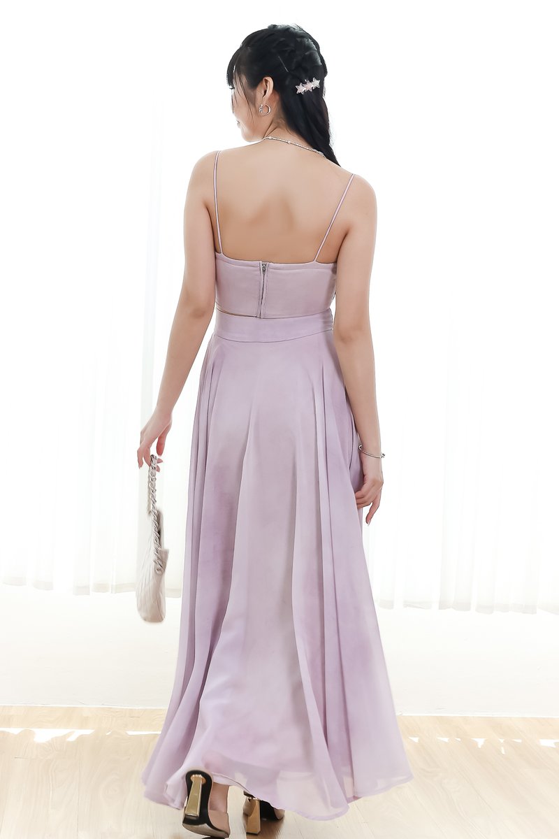 RESTOCKS | Phaedra Printed Co-ord Skirt in Soft Lilac ( Regular Length )