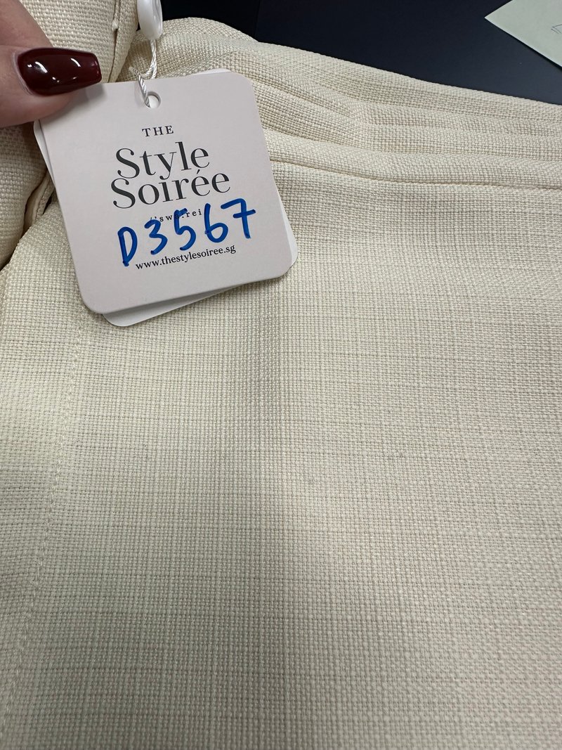 DEFECT | Chancie Co-ord Belted Pants in Cream Yellow in XXS DEFECT | Chancie Co-ord Belted Pants in Cream Yellow in XXS