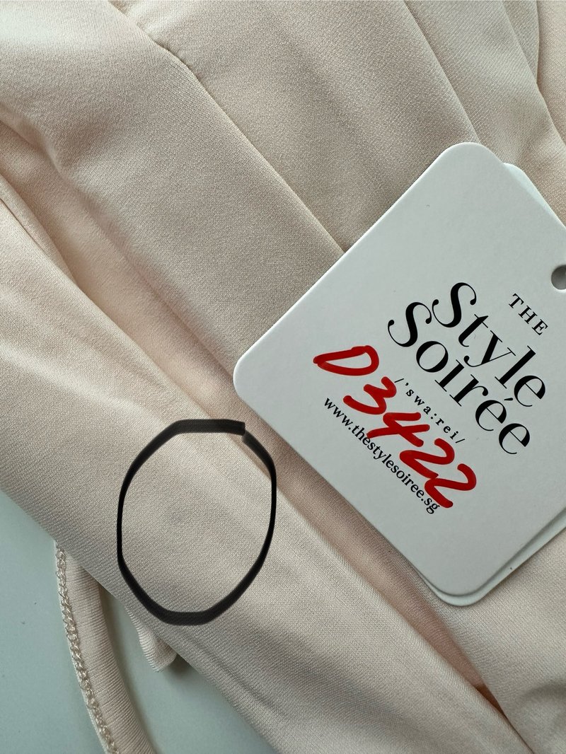 DEFECT | Rin Ribbon Sleeved Co-ord Top in Cream Nude in XXS/XS/S/M/L/XL DEFECT | Rin Ribbon Sleeved Co-ord Top in Cream Nude in XXS/XS/S/M/L/XL