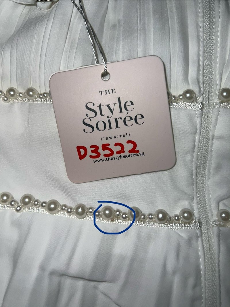 DEFECT | Perdi Pearl Pleated Jumpsuit in White in XS