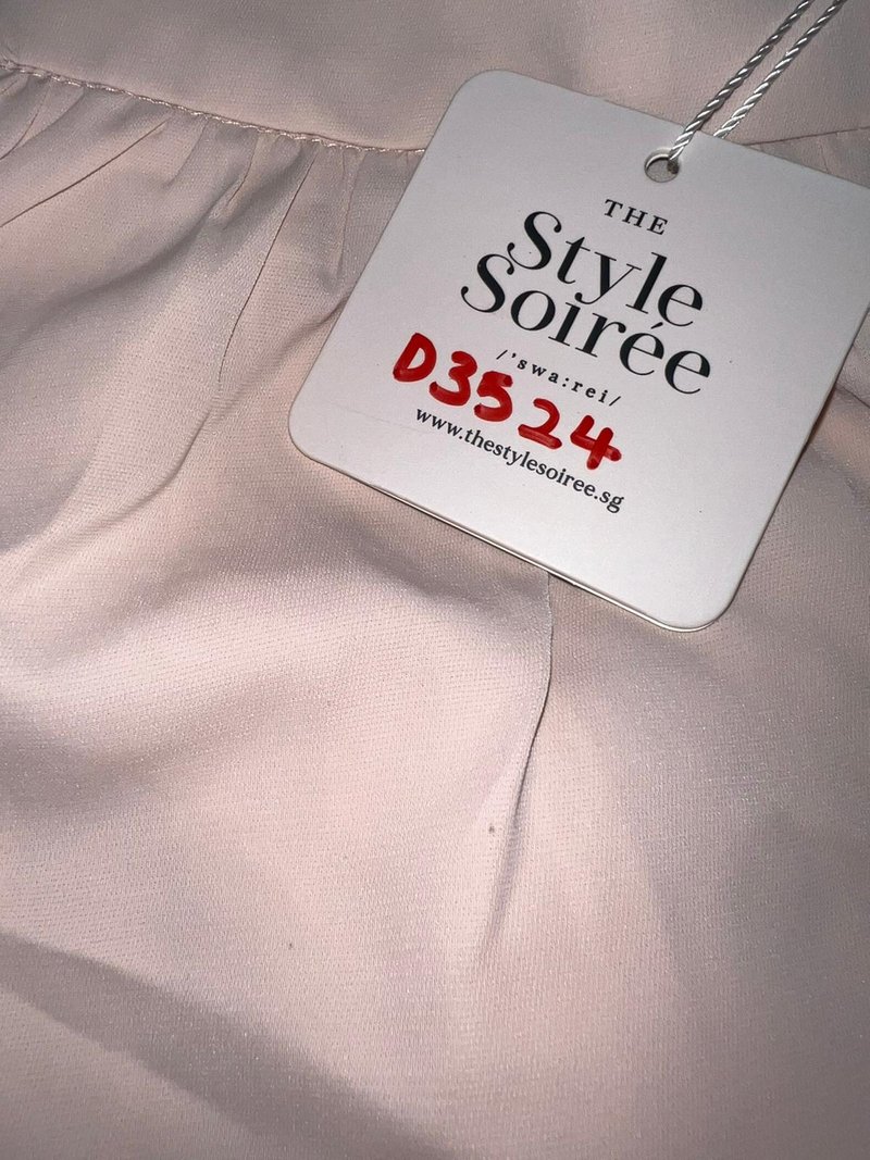 DEFECT | Tilly Tiered Maxi Petite in Blush Pink in XL