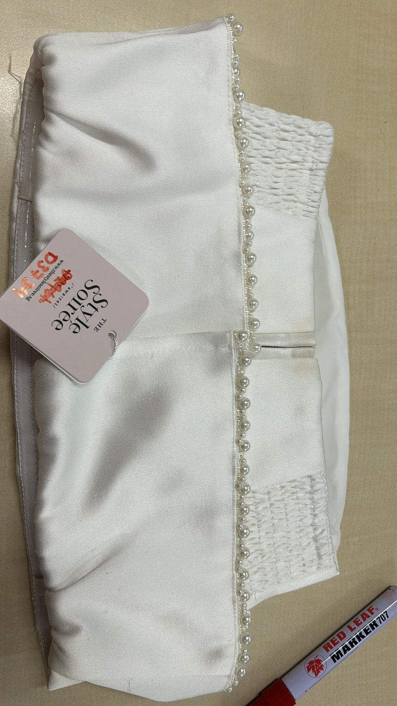 DEFECT | Parisie Pearl Satin Top in White in XS