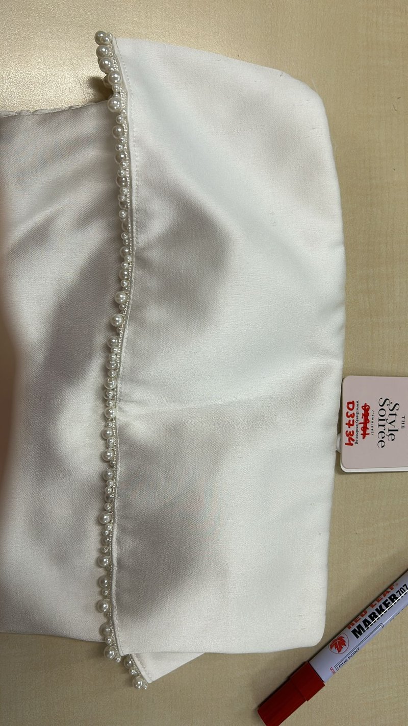 DEFECT | Parisie Pearl Satin Top in White in XS