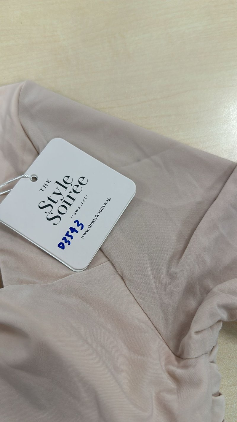 DEFECT | Rin Ribbon Sleeved Co-ord Top in Ballet Pink in M