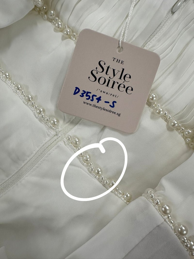 DEFECT | Perdi Pearl Pleated Jumpsuit in White in S/M