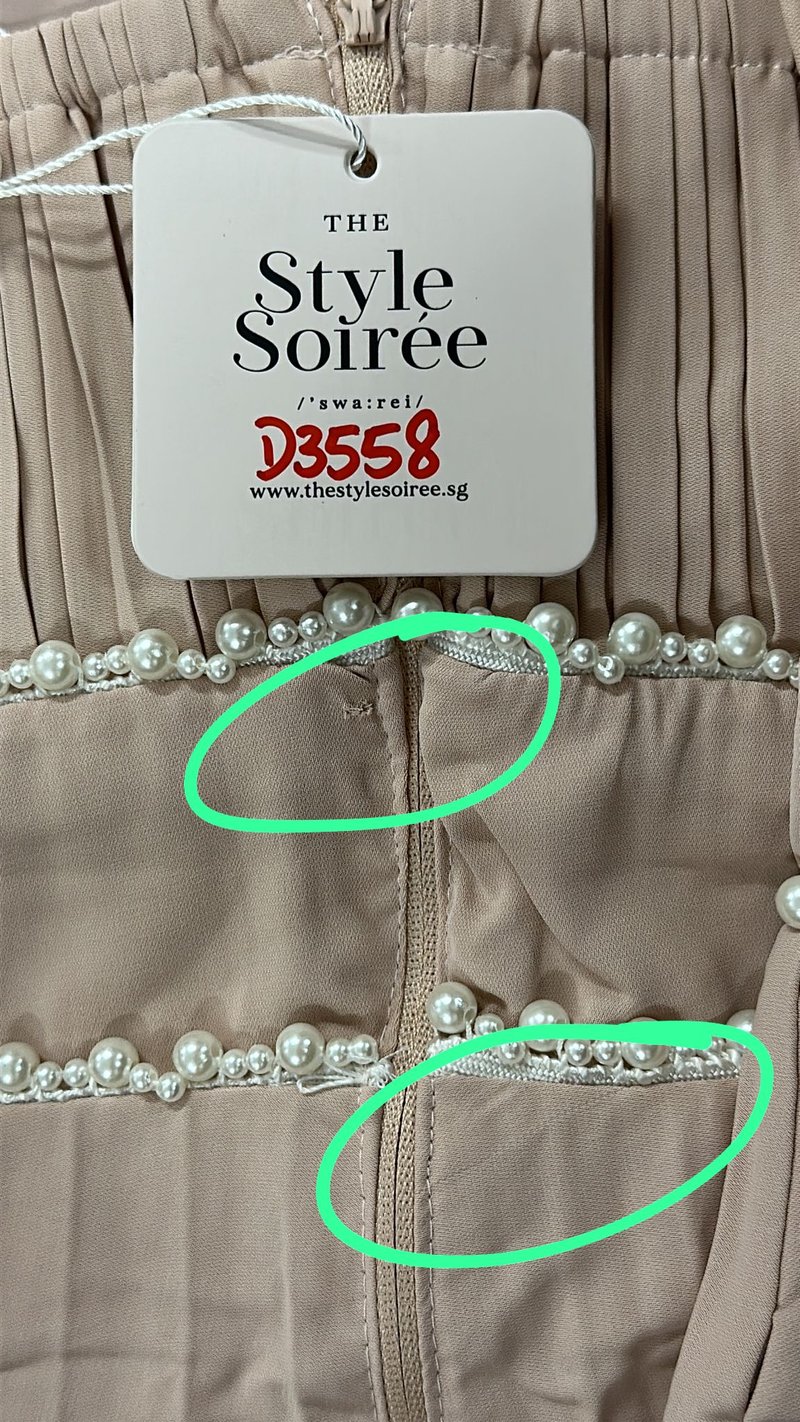 DEFECT | Perdi Pearl Pleated Jumpsuit in Light Pink in M